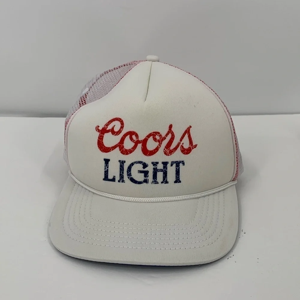 Laundry Room Coors Light 1980 style trucker hat white beer baseball cap red